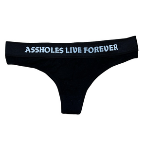ALF - Assholes Live Forever Black Thong Size Medium NWOT